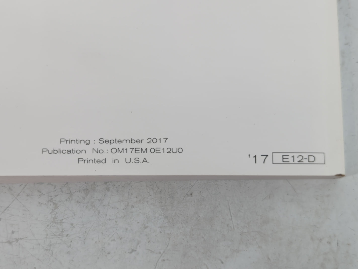 2017 Nissan Versa Note Owners Manual Book Guide P/N:OM17EM OE12UO OEM Used Auto Parts - Oemusedautoparts1.com