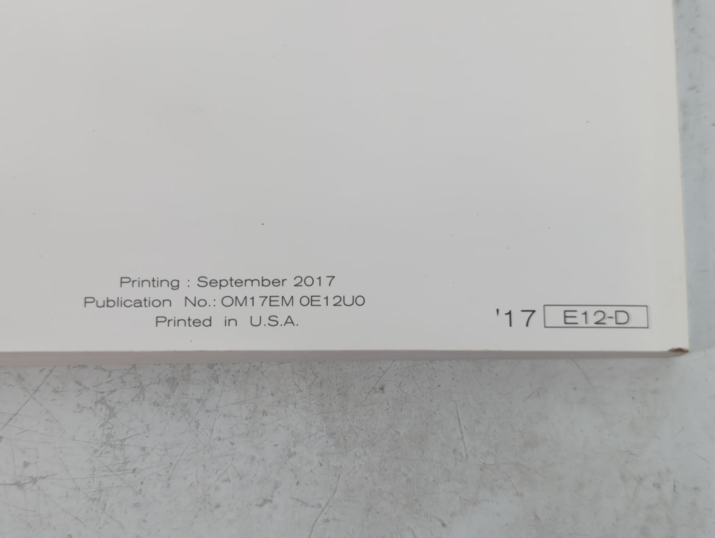 2017 Nissan Versa Note Owners Manual Book Guide P/N:OM17EM OE12UO OEM Used Auto Parts - Oemusedautoparts1.com