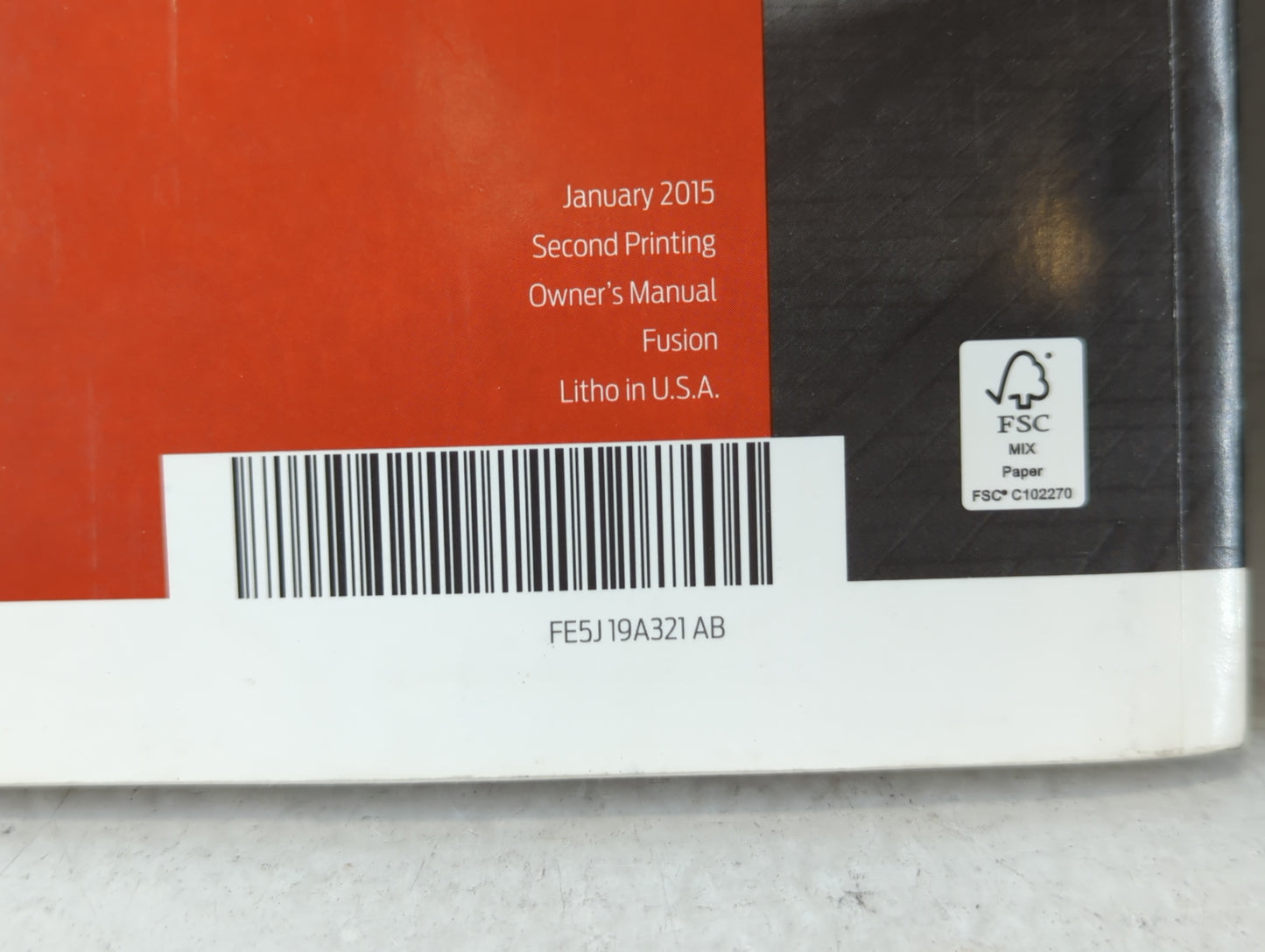 2015 Ford Fusion Owners Manual Book Guide P/N:FE5J 19A321 AB OEM Used Auto Parts - Oemusedautoparts1.com