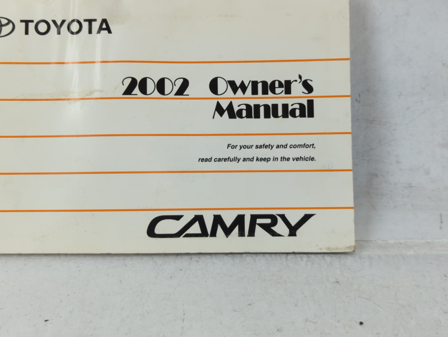 2002 Toyota Camry Owners Manual Book Guide P/N:01999-33544 OEM Used Auto Parts - Oemusedautoparts1.com