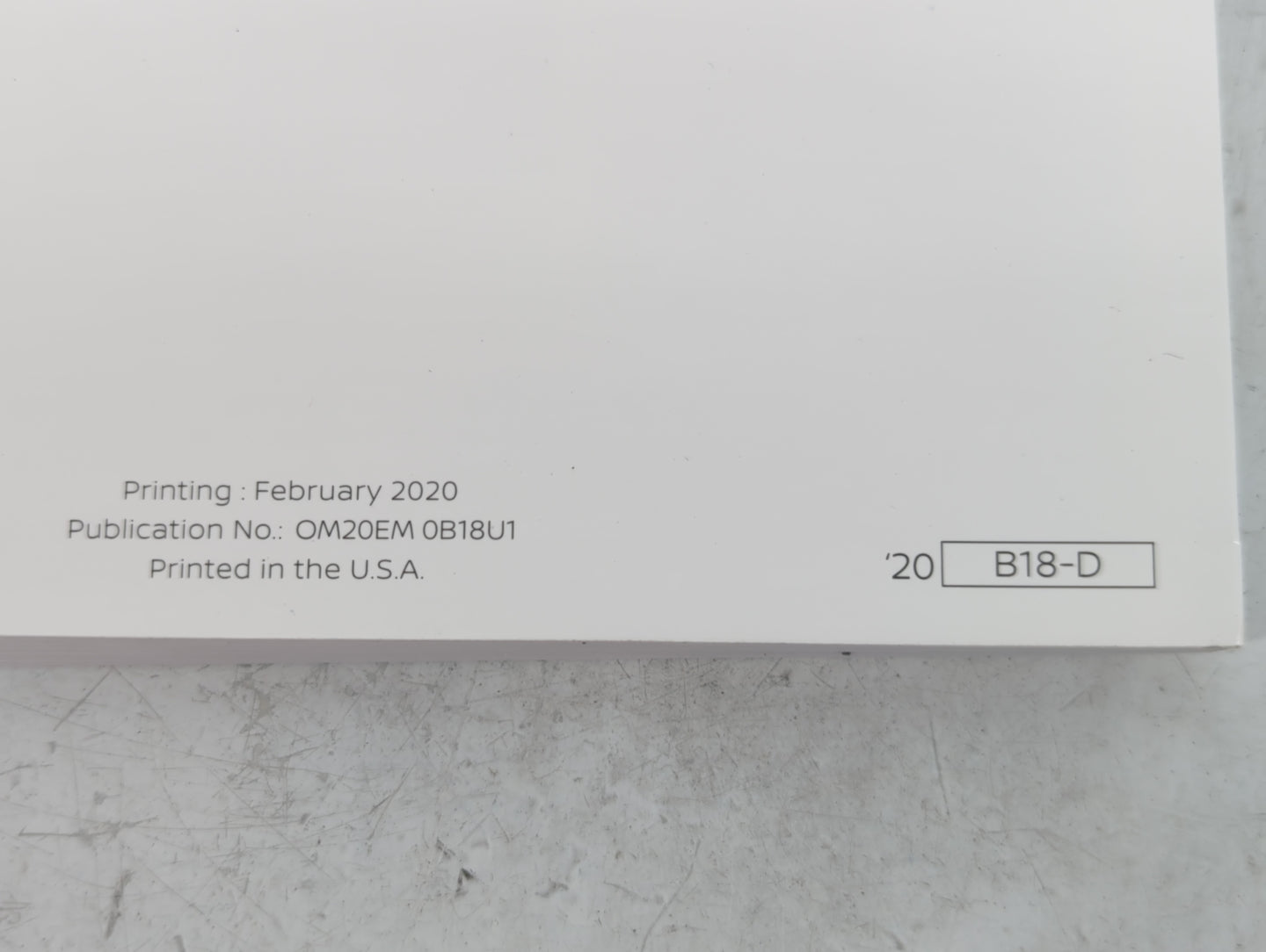 2020 Nissan Sentra Owners Manual Book Guide P/N:OM20EM 0B18U1 OEM Used Auto Parts - Oemusedautoparts1.com