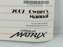 2007 Toyota Matrix Owners Manual Book Guide P/N:0199-12b33 OEM Used Auto Parts