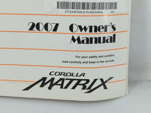 2007 Toyota Matrix Owners Manual Book Guide P/N:0199-12b33 OEM Used Auto Parts