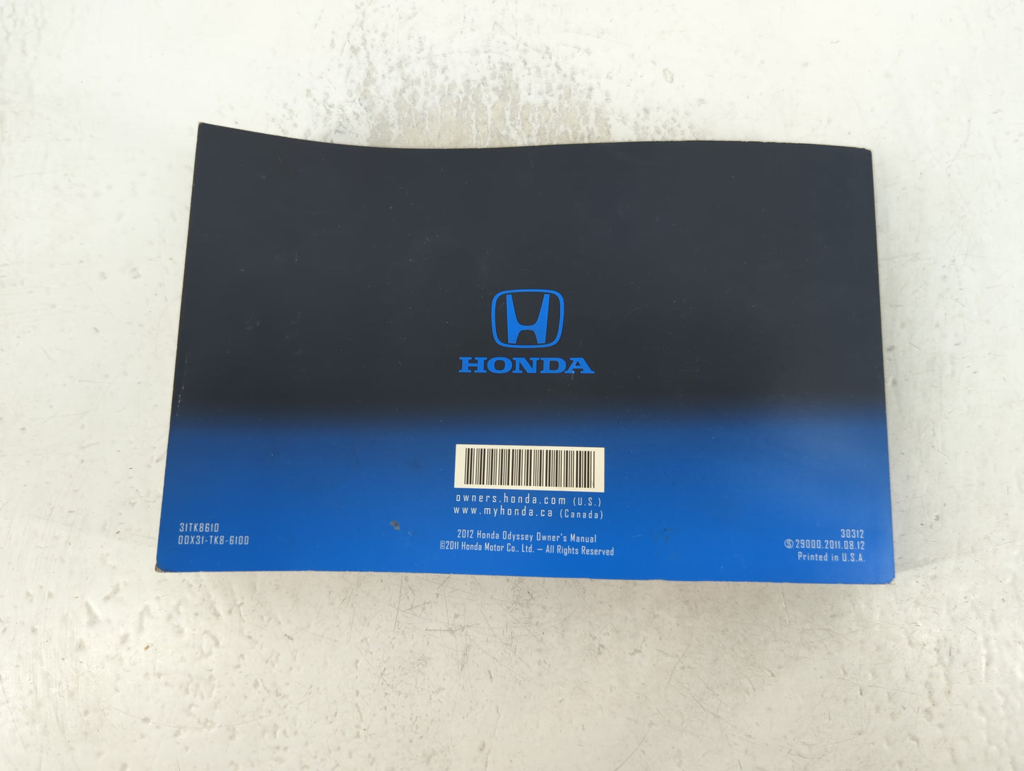 2012 Honda Odyssey Owners Manual Book Guide P/N:00X31-TK8-6100 31TK8610 OEM Used Auto Parts - Oemusedautoparts1.com