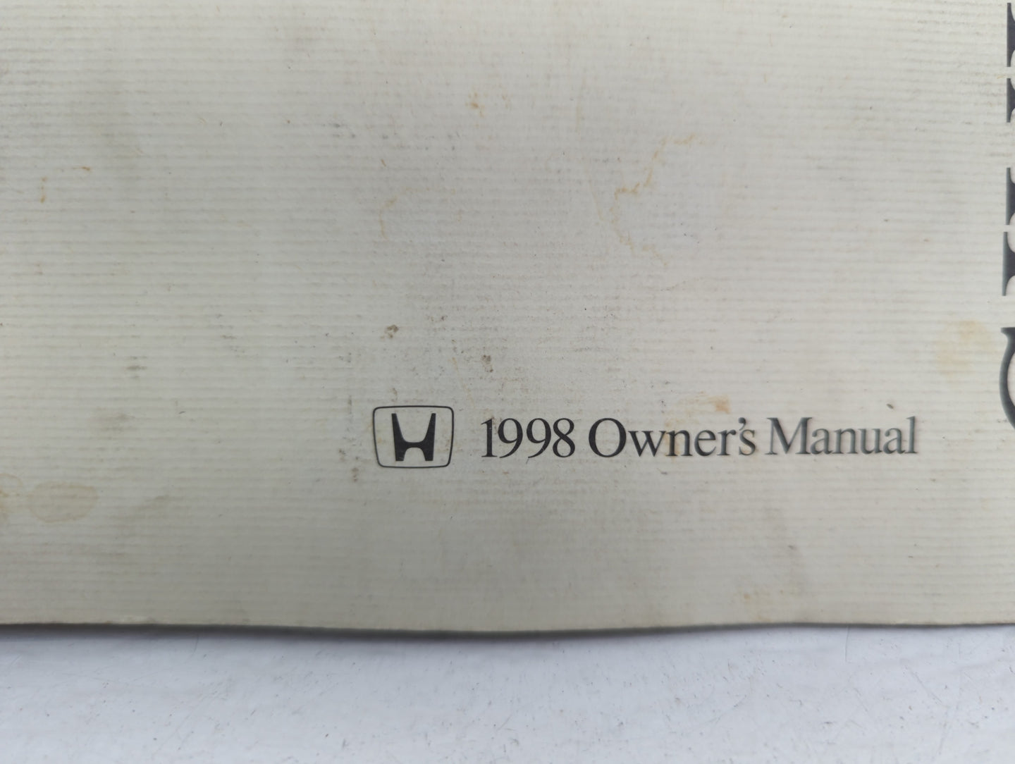 1998 Honda Civic Owners Manual Book Guide P/N:00X31-S01-6200 OEM Used Auto Parts - Oemusedautoparts1.com