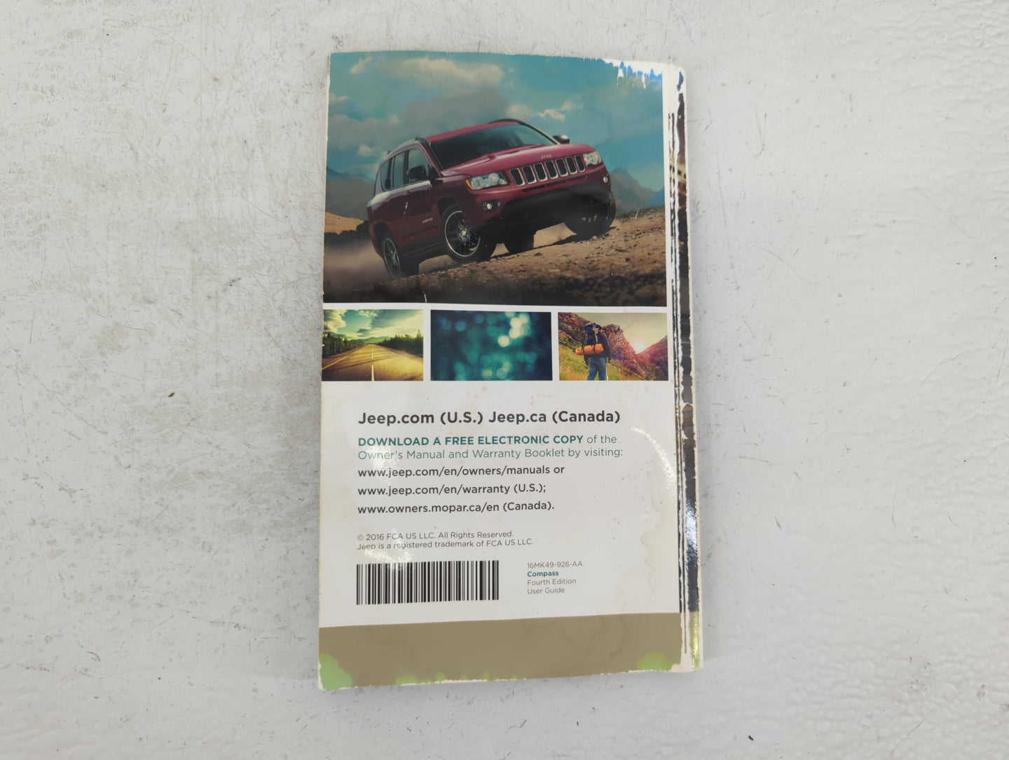 2016 Jeep Compass Owners Manual Book Guide P/N:16MK49-926-AA OEM Used Auto Parts - Oemusedautoparts1.com