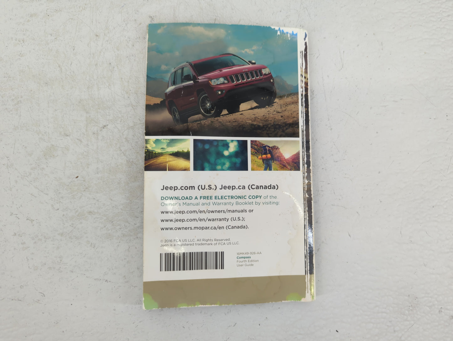 2016 Jeep Compass Owners Manual Book Guide P/N:16MK49-926-AA OEM Used Auto Parts - Oemusedautoparts1.com