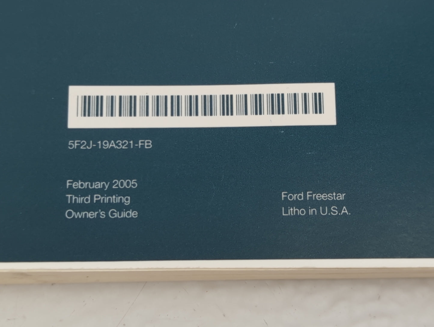 2005 Ford Freestar Owners Manual Book Guide P/N:5F2J-19A321-FB OEM Used Auto Parts - Oemusedautoparts1.com