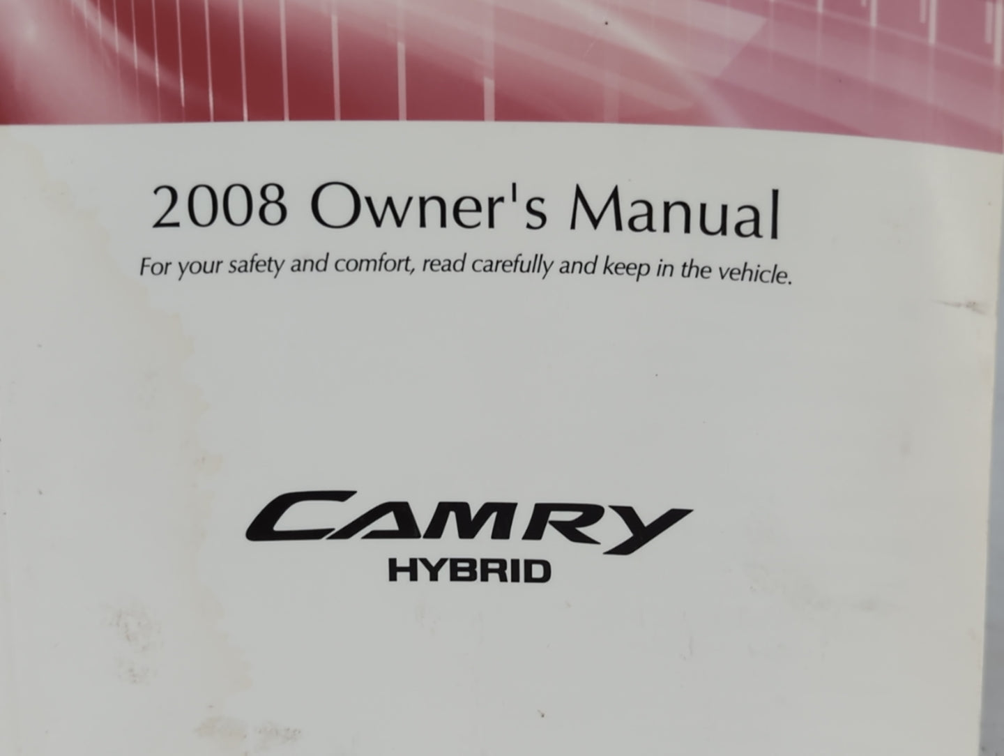 2008 Toyota Camry Owners Manual Book Guide P/N:01999-33760 OEM Used Auto Parts - Oemusedautoparts1.com