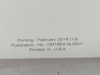 2016 Nissan Altima Owners Manual Book Guide P/N:OM16EA OL33U1 OEM Used Auto Parts - Oemusedautoparts1.com