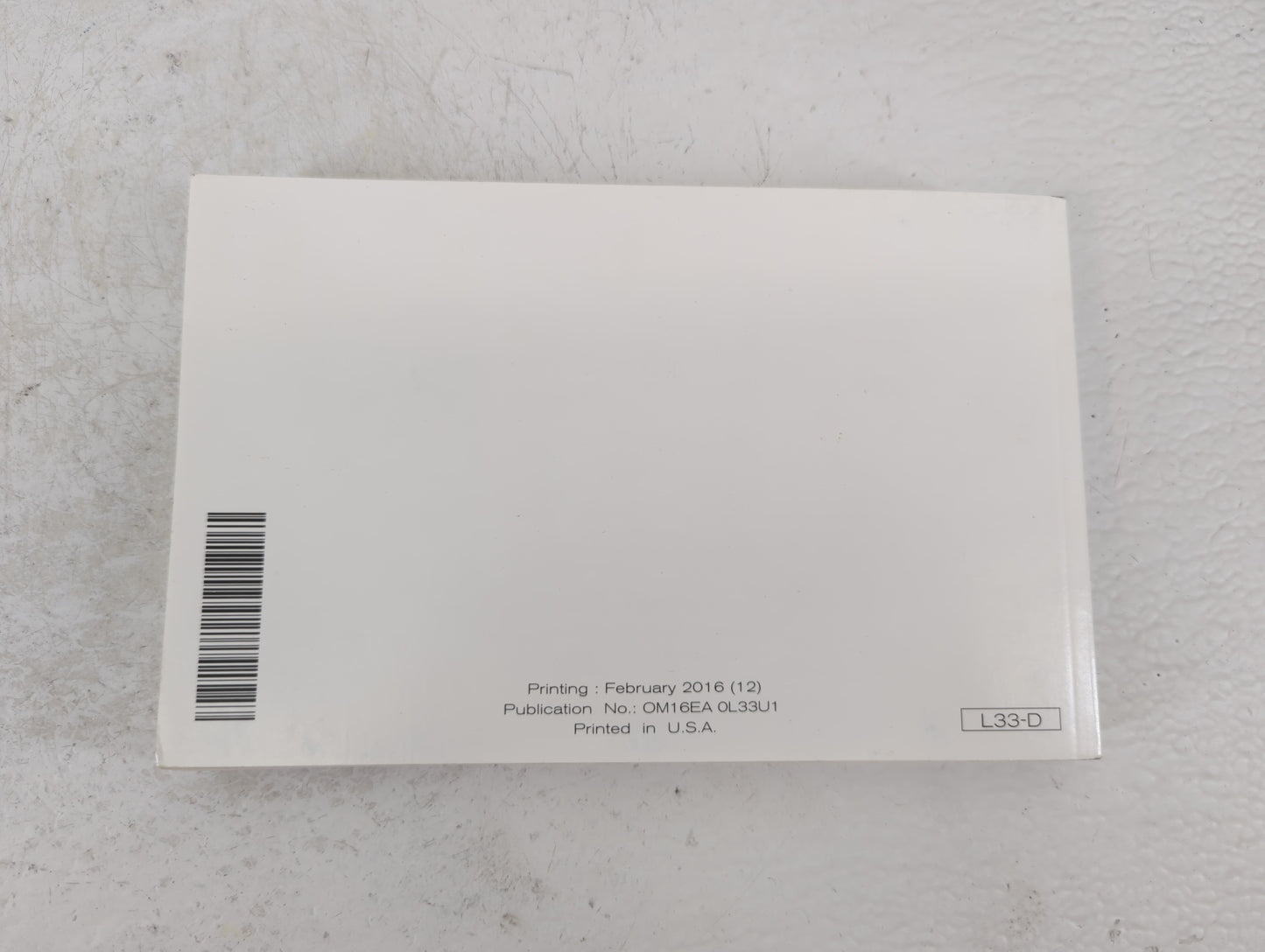 2016 Nissan Altima Owners Manual Book Guide P/N:OM16EA OL33U1 OEM Used Auto Parts - Oemusedautoparts1.com