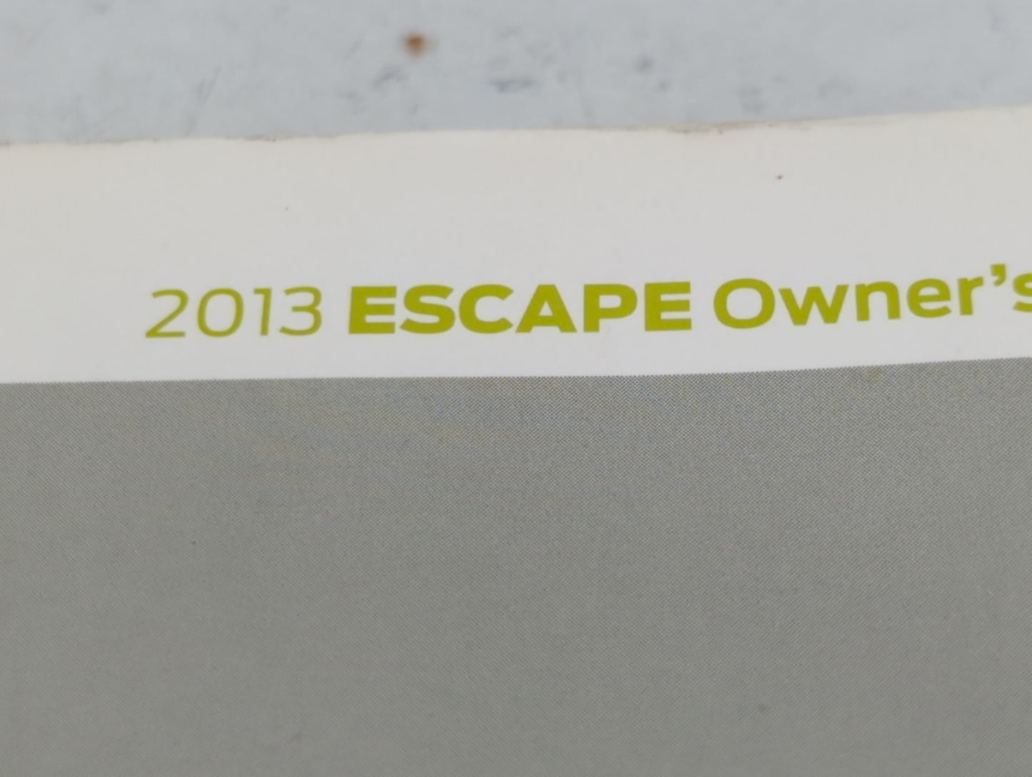 2013 Ford Escape Owners Manual Book Guide P/N:DJ5J 19A321 AA OEM Used Auto Parts - Oemusedautoparts1.com