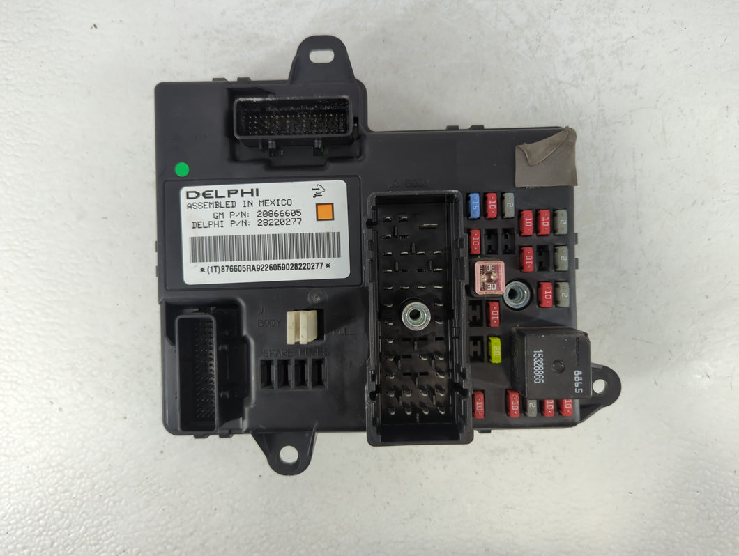 2008-2012 Chevrolet Malibu Fusebox Fuse Box Panel Relay Module P/N:28220277 20866605 Fits Fits 2008 2009 2010 2011 2012 OEM Used Auto Parts