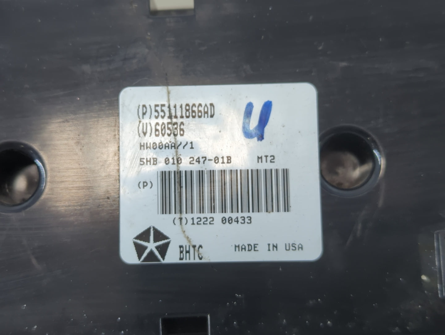 2011-2013 Dodge Durango Climate Control Module Temperature AC/Heater Replacement P/N:55111866AD Fits Fits 2011 2012 2013 OEM Used Auto Parts - Oemusedautoparts1.com