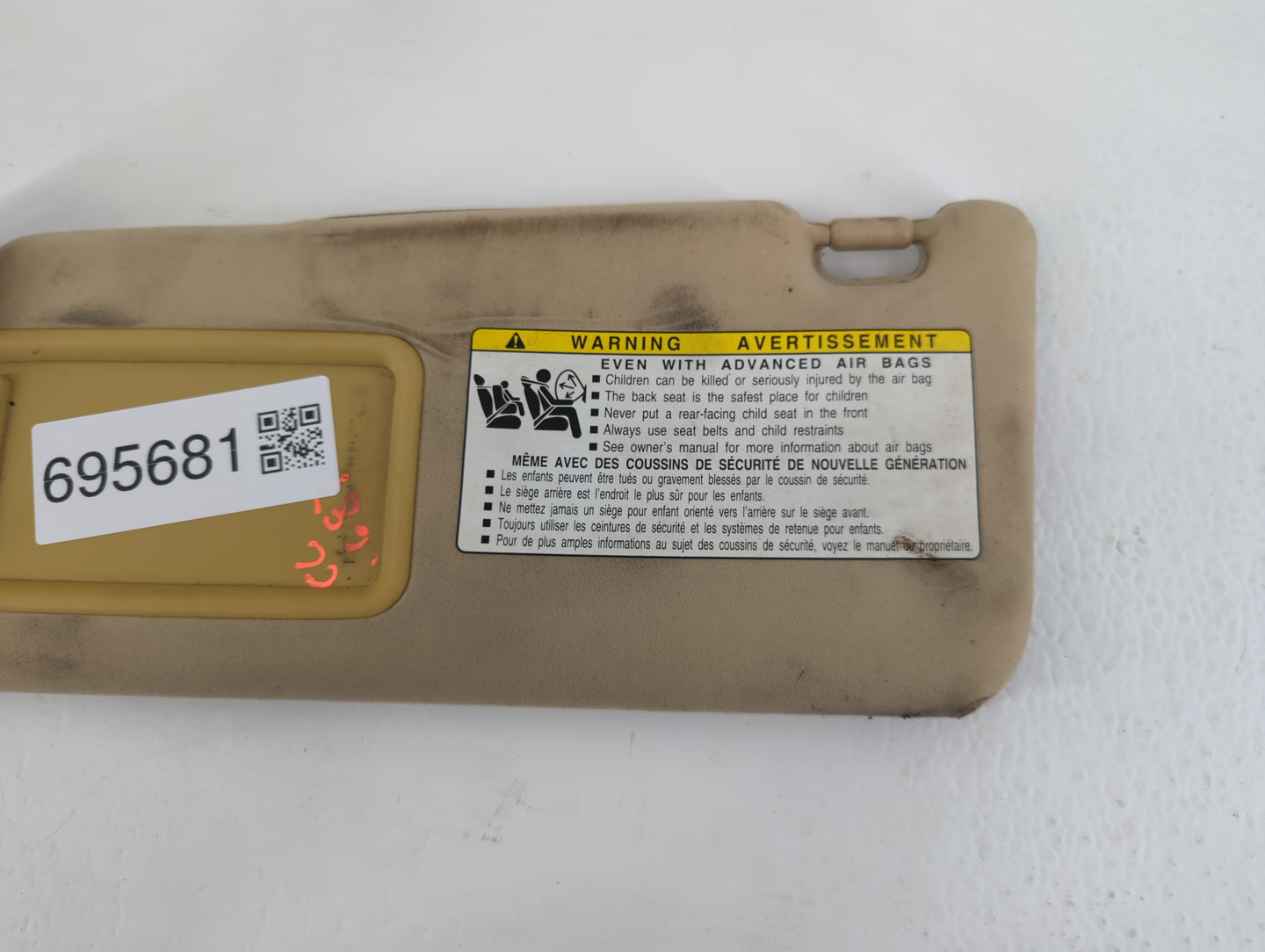 2007-2009 Lexus Is250 Sun Visor Shade Replacement Driver Left Mirror Fits Fits 2007 2008 2009 OEM Used Auto Parts - Oemusedautoparts1.com