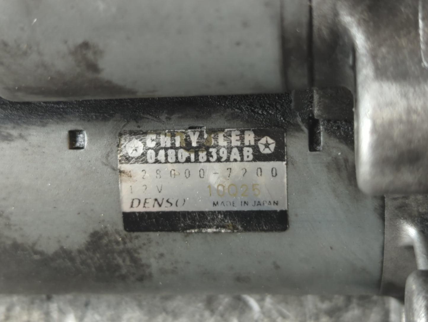2011-2014 Chrysler 200 Car Starter Motor Solenoid OEM P/N:04801839AB Fits Fits 2011 2012 2013 2014 OEM Used Auto Parts - Oemusedautoparts1.com