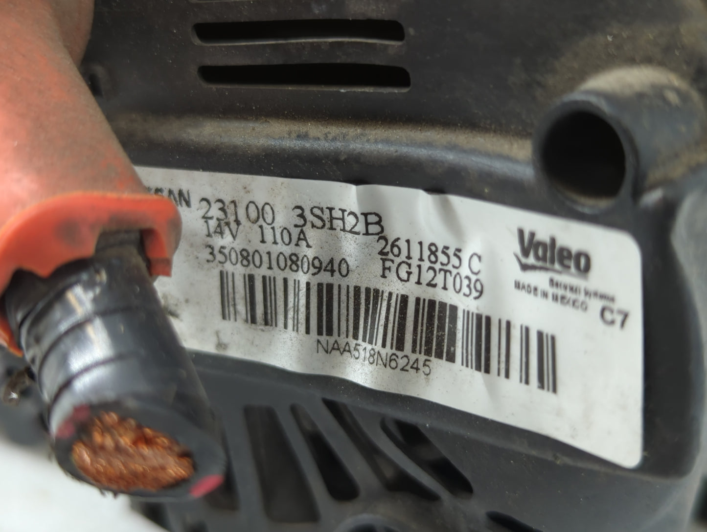 2013-2019 Nissan Sentra Alternator Replacement Generator Charging Assembly Engine OEM P/N:2611855 C 23100 3SH2B Fits OEM Used Auto Parts - Oemusedautoparts1.com