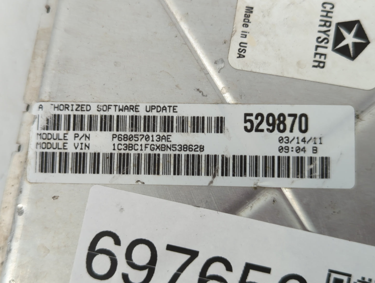 2011 Chrysler 200 PCM Engine Control Computer ECU ECM PCU OEM P/N:P68057013AE P05150628AB Fits OEM Used Auto Parts - Oemusedautoparts1.com