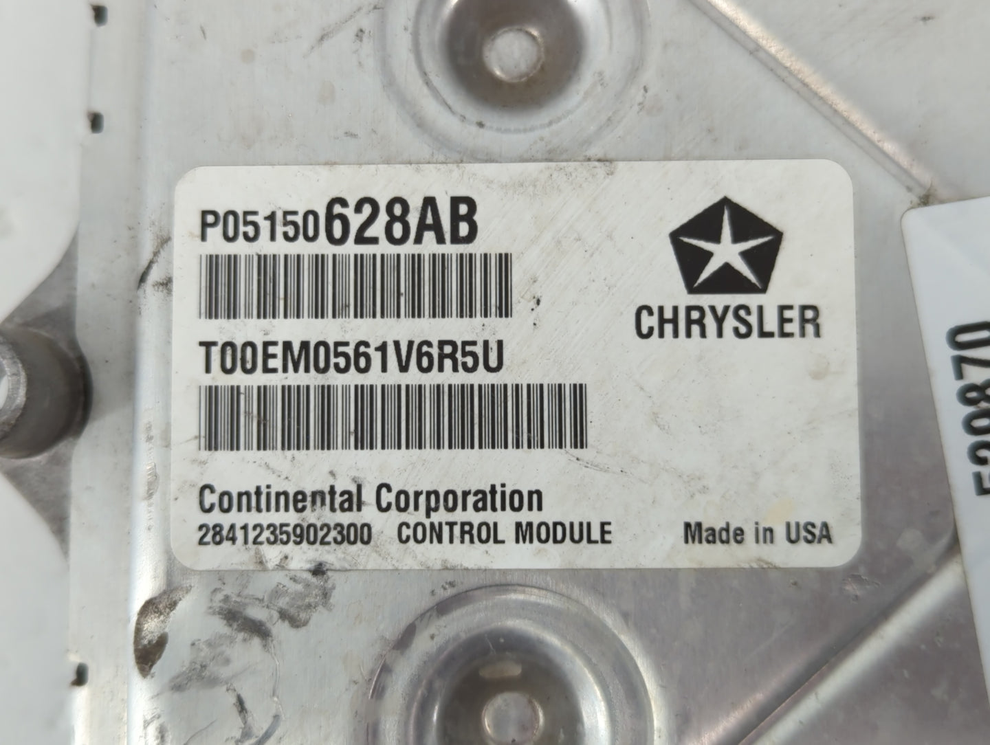 2011 Chrysler 200 PCM Engine Control Computer ECU ECM PCU OEM P/N:P68057013AE P05150628AB Fits OEM Used Auto Parts - Oemusedautoparts1.com