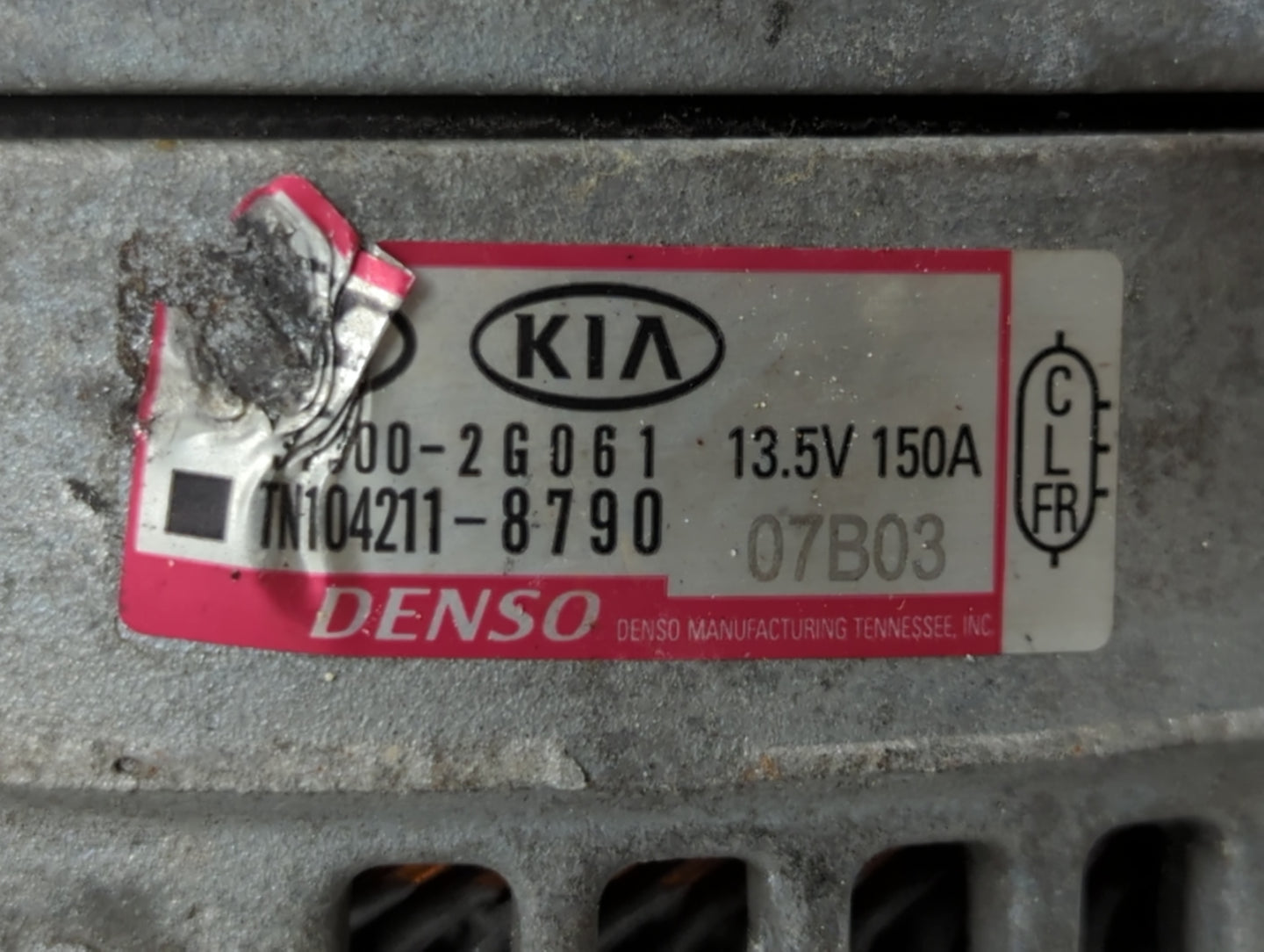 2019-2020 Hyundai Santa Fe Alternator Replacement Generator Charging Assembly Engine OEM P/N:00-2G061 TM104211-8790 Fits OEM Used Auto Parts - Oemusedautoparts1.com