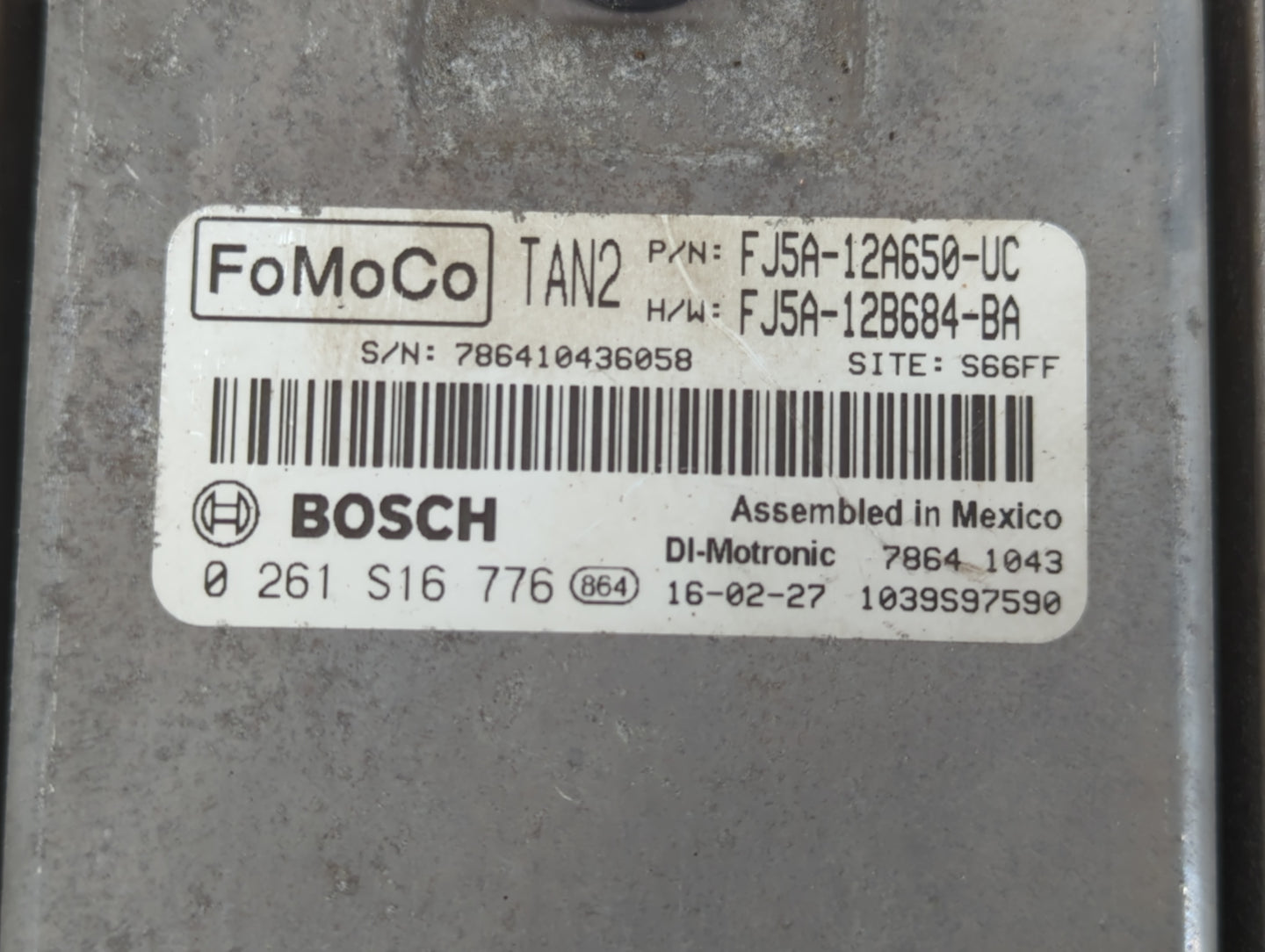 2015-2016 Ford Escape PCM Engine Control Computer ECU ECM PCU OEM P/N:FJ5A-12B684-BA FJ5A-12A650-UC Fits Fits 2015 2016 OEM Used Auto Parts - Oemusedautoparts1.com