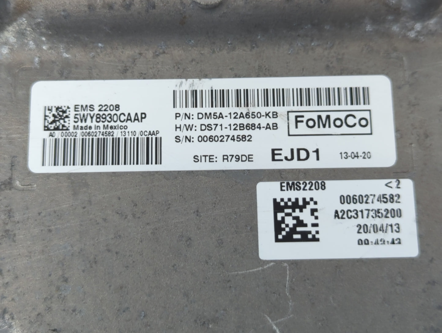 2013 Ford C-Max PCM Engine Control Computer ECU ECM PCU OEM P/N:DM5A-12A650-KB Fits OEM Used Auto Parts - Oemusedautoparts1.com