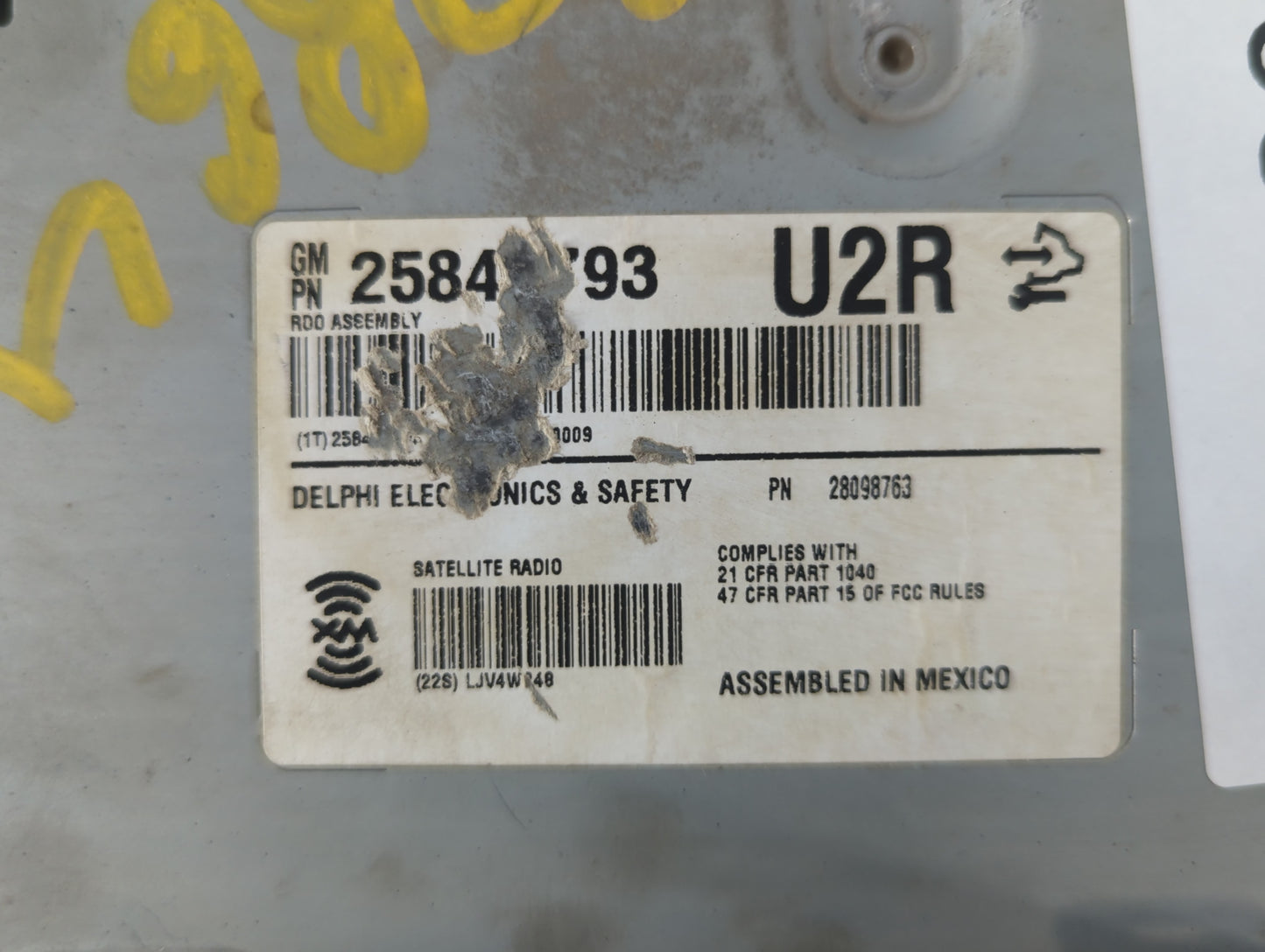 2008-2010 Cadillac Cts Radio AM FM Cd Player Receiver Replacement P/N:25849793 Fits Fits 2008 2009 2010 OEM Used Auto Parts - Oemusedautoparts1.com