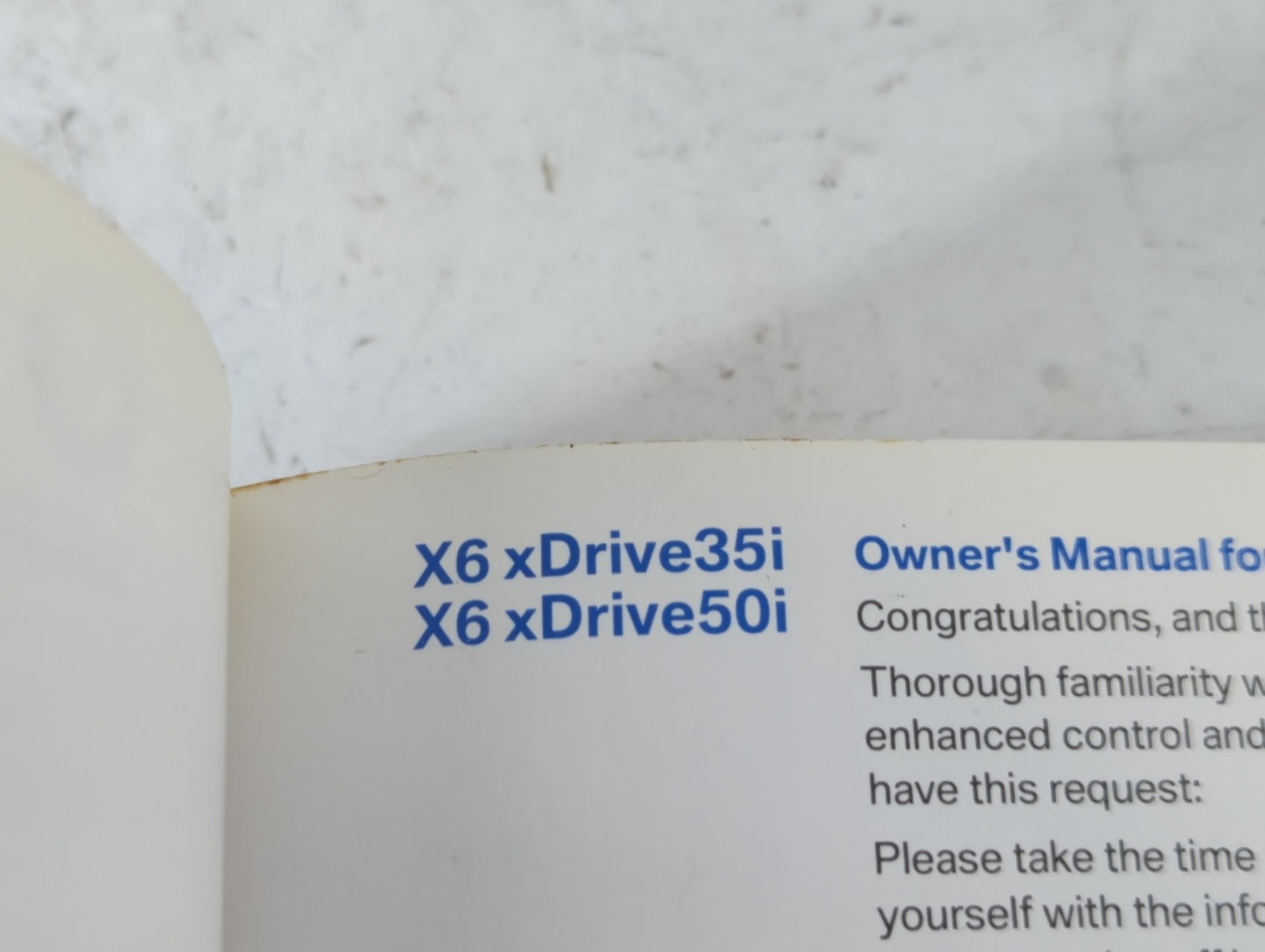 2008 Bmw X6 Owners Manual Book Guide OEM Used Auto Parts - Oemusedautoparts1.com