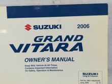 2006 Suzuki Grand Vitara Owners Manual Book Guide P/N:99011-66J20-03E OEM Used Auto Parts