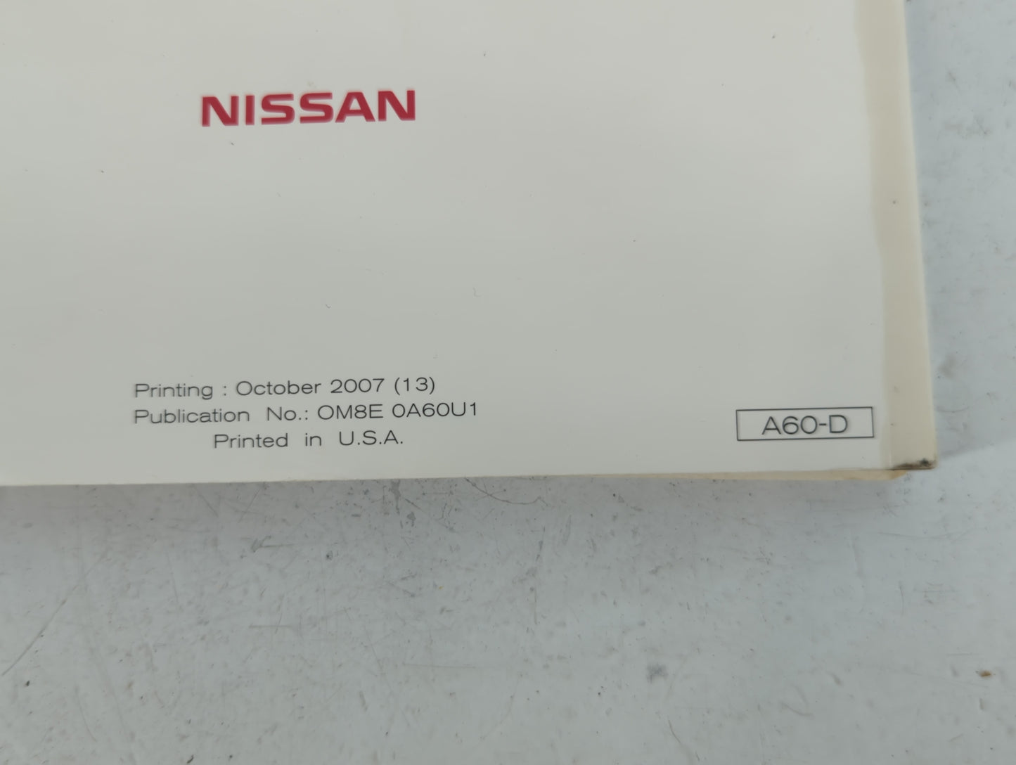 2008 Nissan Titan Owners Manual Book Guide P/N:OM8E 0A60U1 OEM Used Auto Parts - Oemusedautoparts1.com