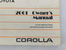 2001 Toyota Corolla Owners Manual Book Guide P/N:01999-12720 OEM Used Auto Parts