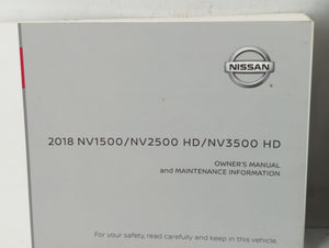 2018 Nissan Nv1500 Owners Manual Book Guide P/N:OM18EA 0F80U0 OEM Used Auto Parts