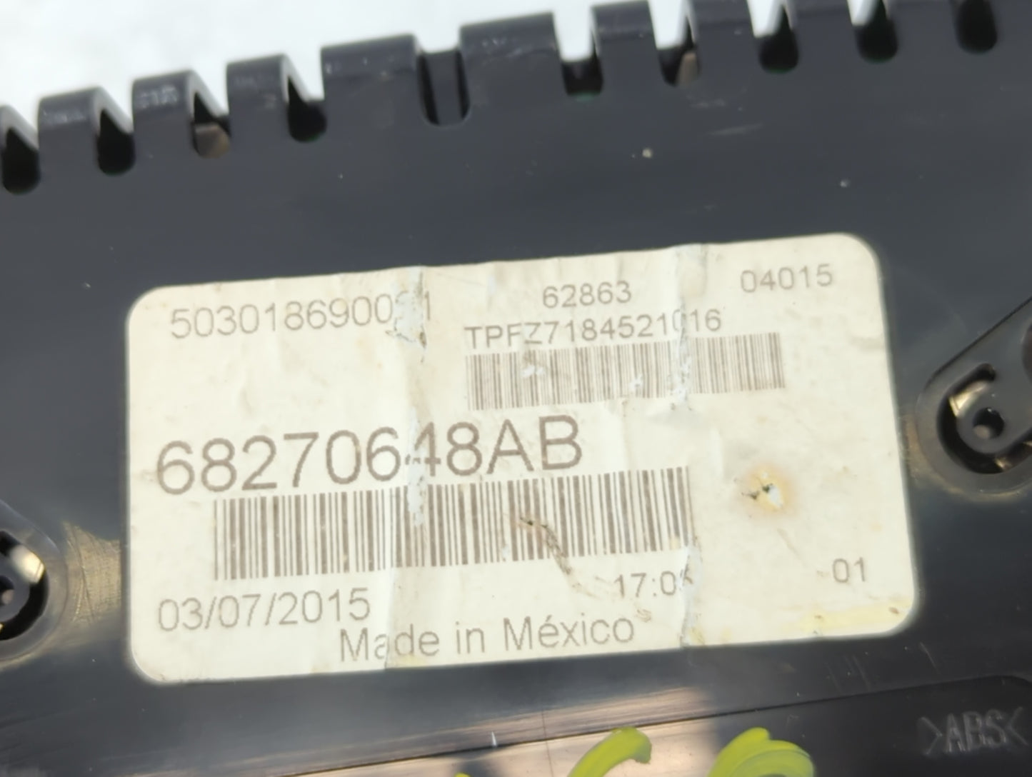 2016 Dodge Dart Instrument Cluster Speedometer Gauges P/N:68270648AB Fits OEM Used Auto Parts - Oemusedautoparts1.com