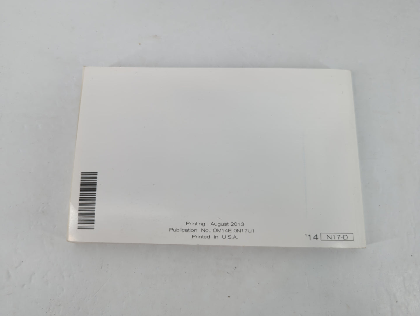 2014 Nissan Versa Owners Manual Book Guide P/N:OM14E ON17U1 OEM Used Auto Parts - Oemusedautoparts1.com