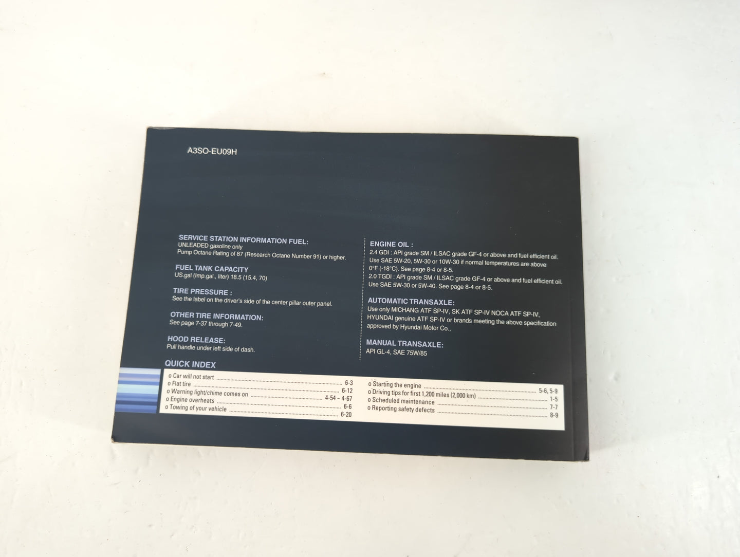 2011 Hyundai Sonata Owners Manual Book Guide P/N:A3SO-EU09H OEM Used Auto Parts - Oemusedautoparts1.com