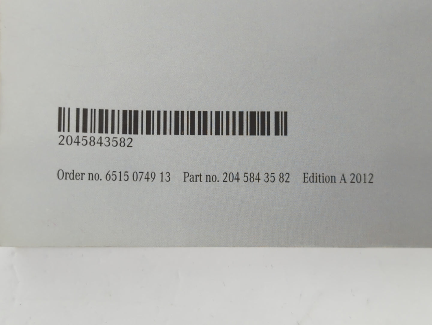 2012 Mercedes-Benz C350 Owners Manual Book Guide P/N:204 584 35 82 OEM Used Auto Parts - Oemusedautoparts1.com