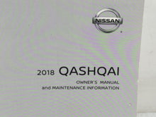 2018 Nissan Qashqai Owners Manual Book Guide P/N:T00UM-6MF2D OEM Used Auto Parts