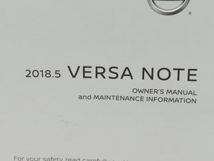 2018 Nissan Versa Note Owners Manual Book Guide P/N:OM18EA 5E12U0 OEM Used Auto Parts