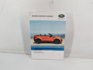 2016 Land Rover Range Rover Evoque Owners Manual Book Guide OEM Used Auto Parts