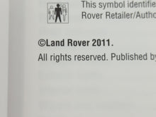 2011 Land Rover Land Rover Owners Manual Book Guide OEM Used Auto Parts