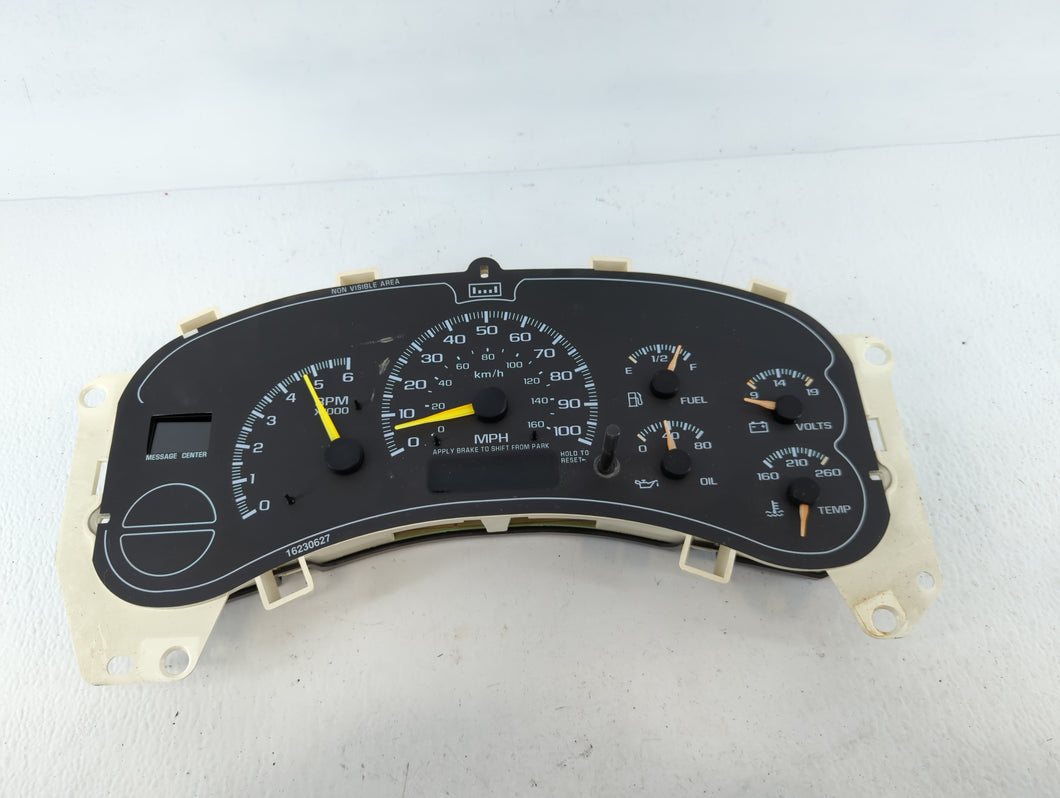 2000-2002 Chevrolet Silverado 1500 Instrument Cluster Speedometer Gauges P/N:1750521600 15055362 Fits Fits 2000 2001 2002 OEM Used Auto Parts