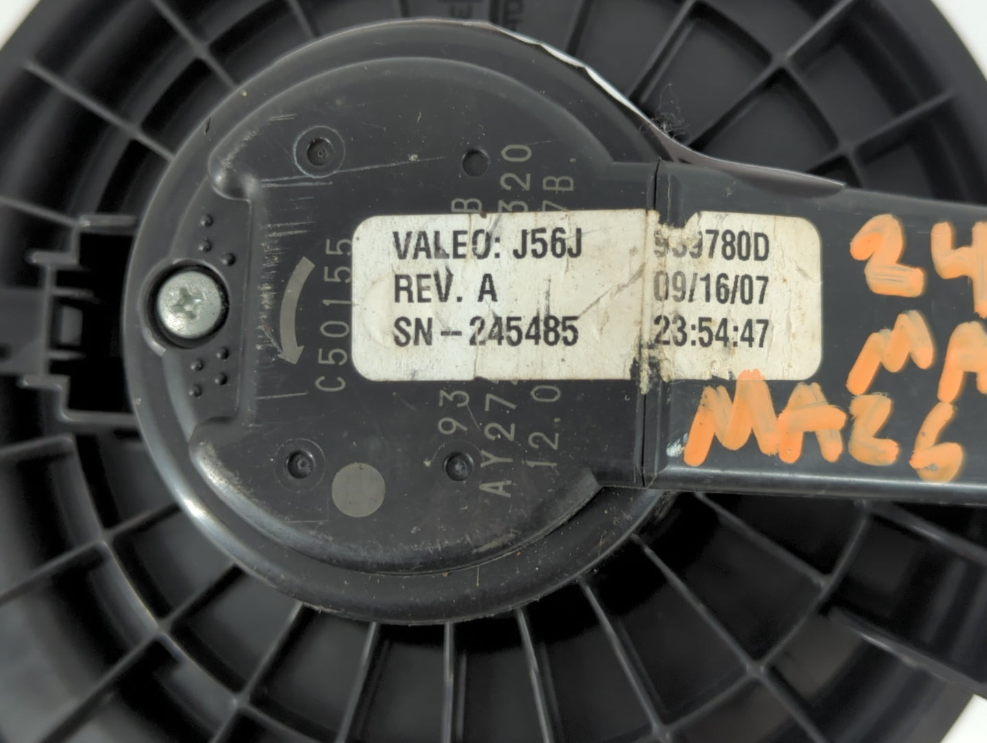 2007-2008 Mazda 6 Heater AC Blower Motor P/N:SN-245485 Fits Fits 2007 2008 OEM Used Auto Parts - Oemusedautoparts1.com