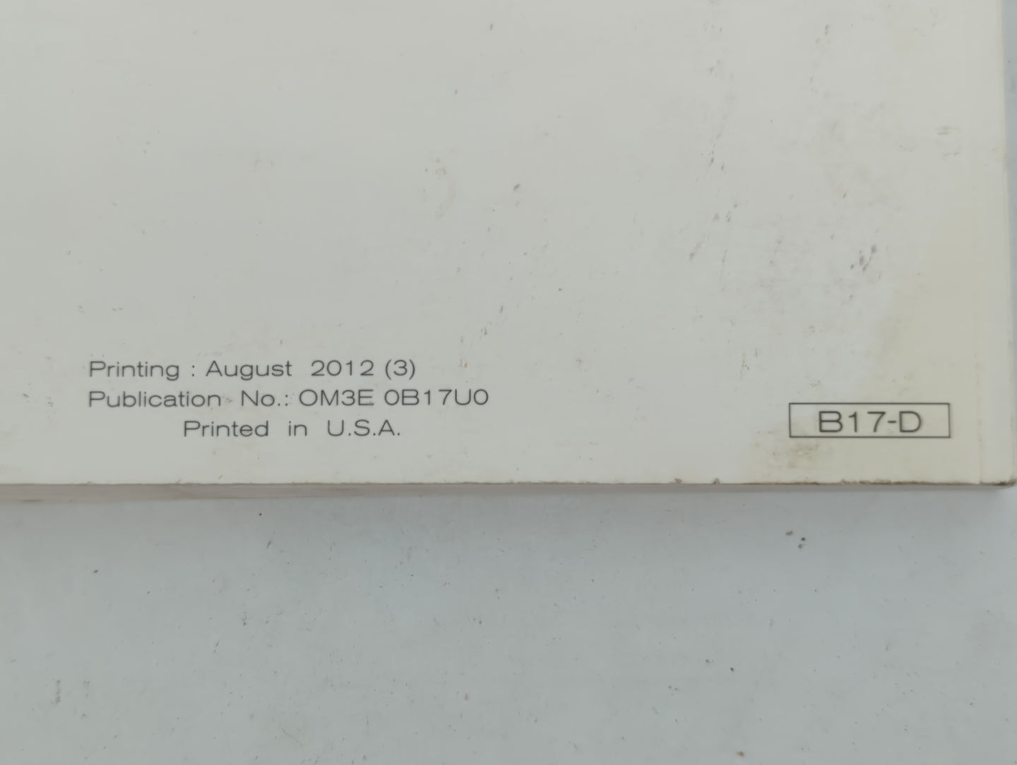 2013 Nissan Sentra Owners Manual Book Guide P/N:OM3E 0B17U0 OEM Used Auto Parts - Oemusedautoparts1.com