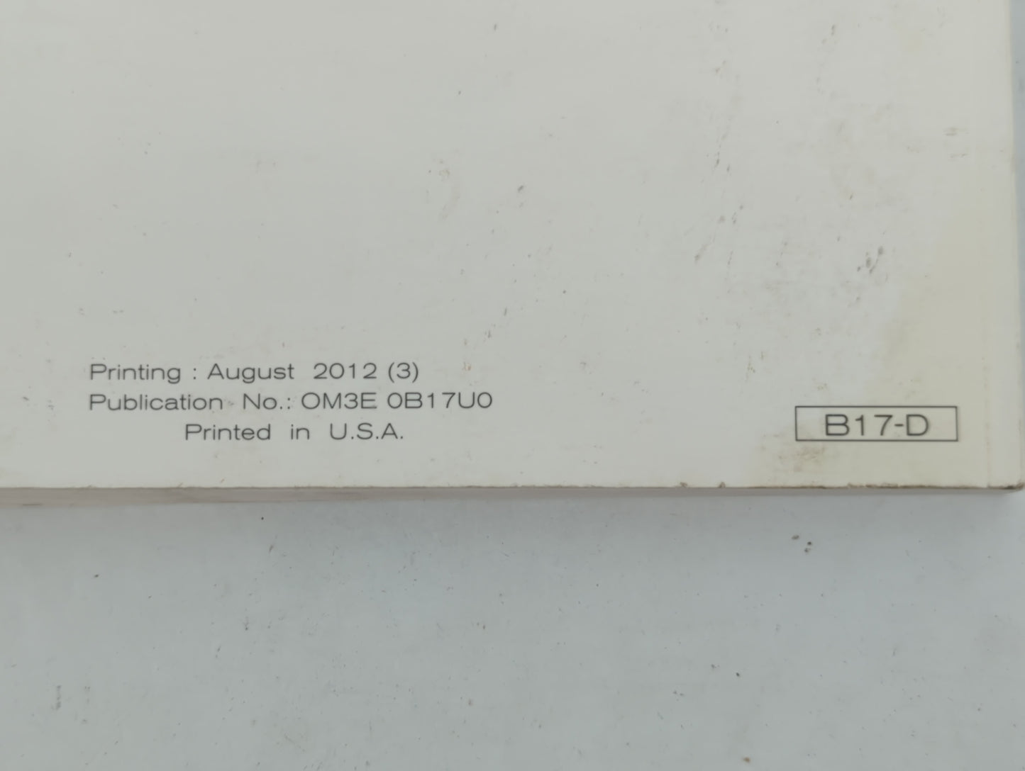 2013 Nissan Sentra Owners Manual Book Guide P/N:OM3E 0B17U0 OEM Used Auto Parts - Oemusedautoparts1.com