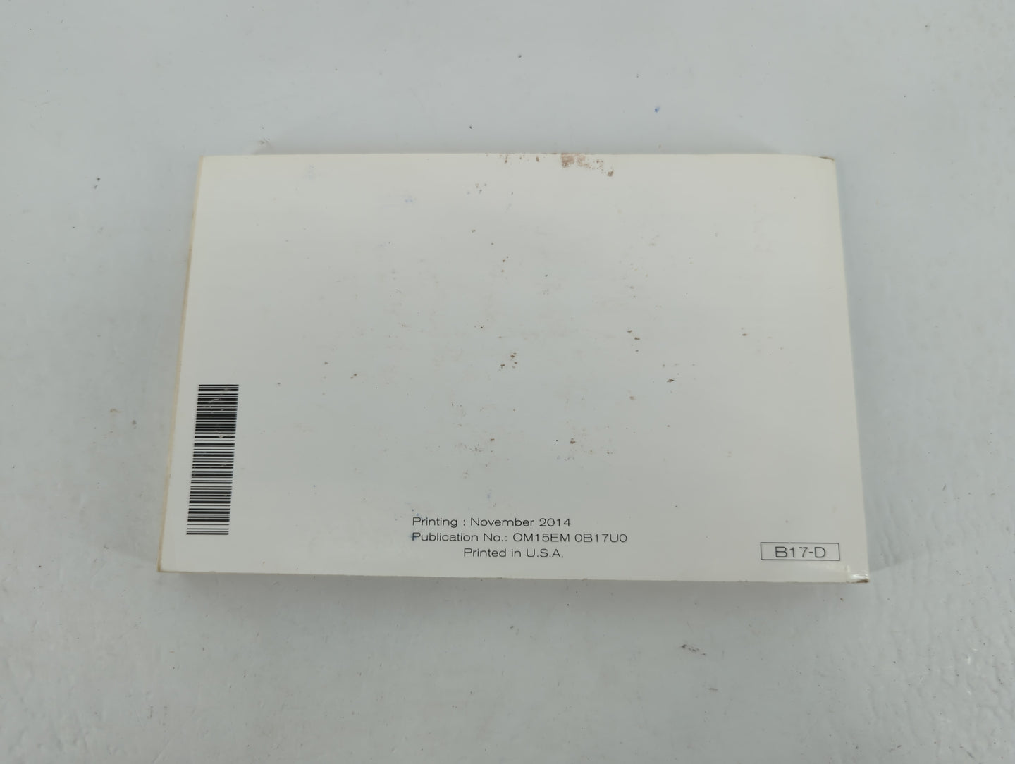 2015 Nissan Sentra Owners Manual Book Guide P/N:OM15EM 0B17U0 OEM Used Auto Parts - Oemusedautoparts1.com