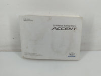 2014 Hyundai Accent Owners Manual Book Guide P/N:E1R0-EC41C OEM Used Auto Parts - Oemusedautoparts1.com