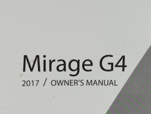 2017 Mitsubishi Mirage G4 Owners Manual Book Guide P/N:9290H071 OEM Used Auto Parts