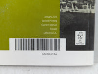 2016 Ford Escape Owners Manual Book Guide P/N:GJ5J 19A321 AA OEM Used Auto Parts - Oemusedautoparts1.com