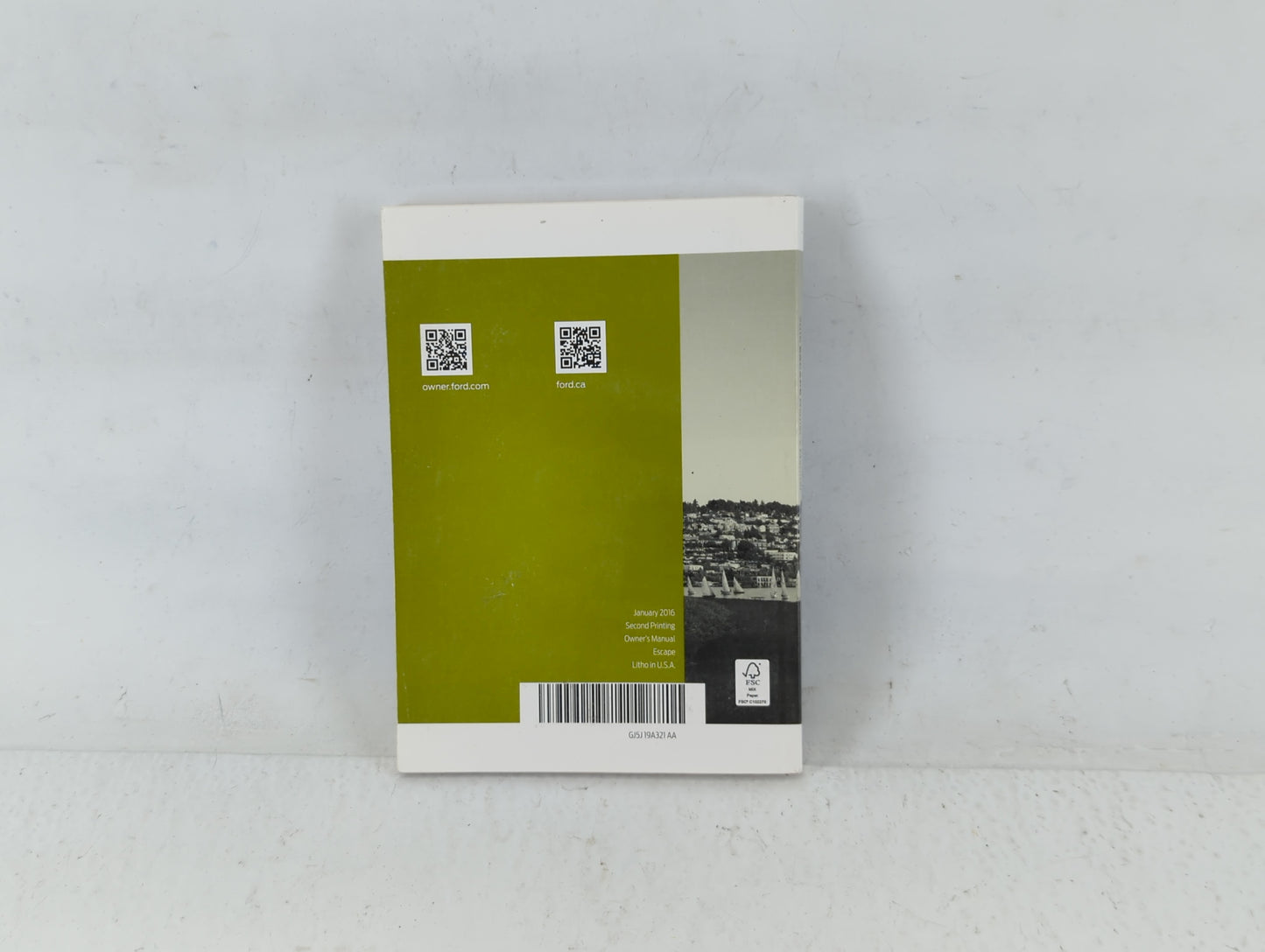 2016 Ford Escape Owners Manual Book Guide P/N:GJ5J 19A321 AA OEM Used Auto Parts - Oemusedautoparts1.com