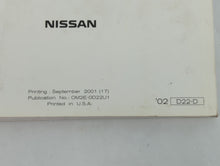 2002 Nissan Frontier Owners Manual Book Guide P/N:OM2E-OD22U1 OEM Used Auto Parts